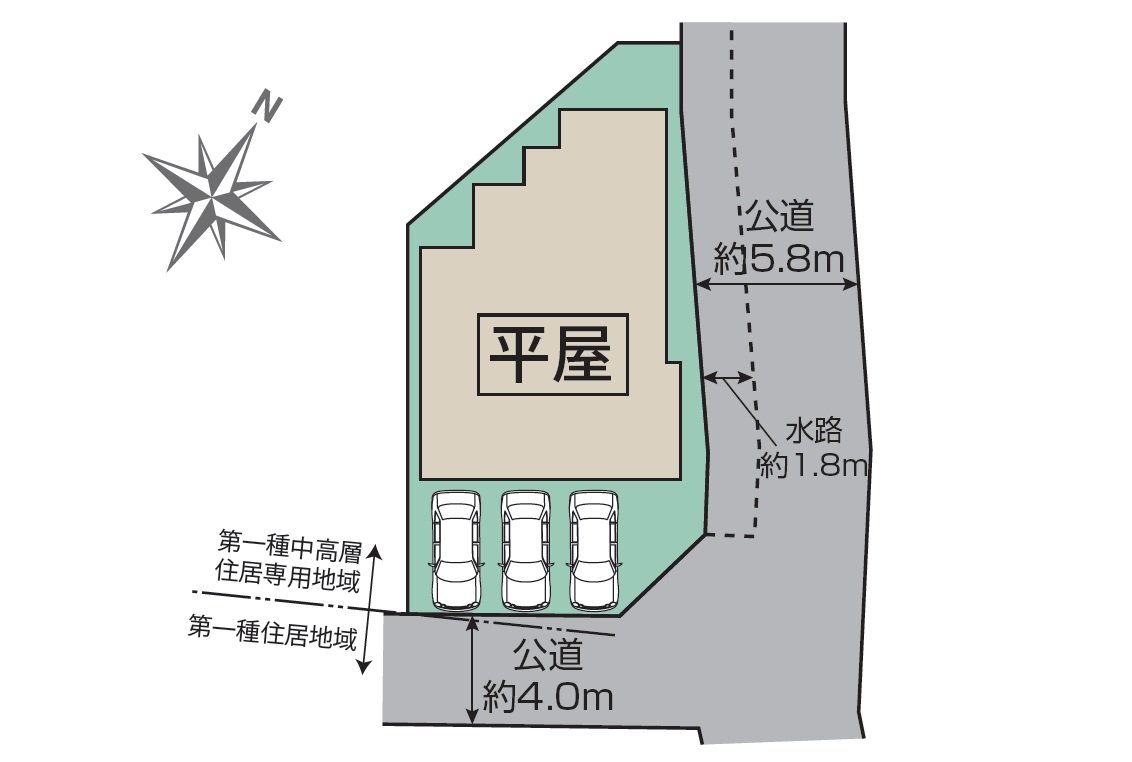 3台分の駐車スペースを確保◎